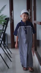 Jubah Anak Laki-laki Model Reglan Usia 1-14 Tahun Gratis Peci Rajut