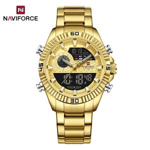Naviforce | NAVIFORCE Mens Business Classics Double-display Watch Quartz Watch Stainless Steel Wrist Watch Multifunctional Application