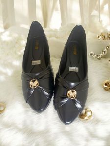 SY04 sepatu wanita flatshoes hitam termurah untuk kerja sekolah kuliah