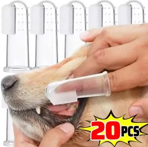 Zxinzhan】แปรงสีฟันนิ้วซิลิโคนสำหรับสัตว์เลี้ยง20ชิ้นแปรงสีฟันทำความสะอาดฟันปลายนิ้วสำหรับแมวสุนัขทำความสะอาดและกำจัดหินหินปูนแปรงสีฟันสัตว์เลี้ยง