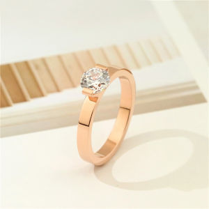 Diamond Steel Rose Gold Fashion Ring