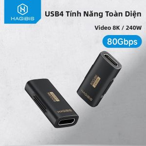 Bộ Chuyển Đổi USB C Cái Sang USB C Cái Hagibis 80Gbps Cáp Nối Dài Kép USB4 240W Cho Laptop Thunderbolt 5/4