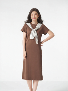 Hotwind | Round Neck Long Knit Dress For Summer