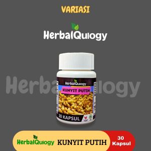 HerbalQulogy - KUNYIT PUTIH Isi 30 60 100 Kapsul Murni Alami 100% tunggal Original kunyit putih