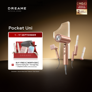 【NEW】Dreame Pocket Uni / Pocket Aura Hair Dryer | SmartVolt™ Global Voltage | AI Function | Travel-Friendly | Curling Unfrizz Nozzle | 330g