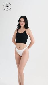 ชุดชั้นในผู้หญิงผ้าฝ้ายแท้สไตล์ยุโรปและอเมริกา กางเกงในสามเหลี่ยมเซ็กซี่เอวต่ำ บิกินี่สายบางที่มองไม่เห็น