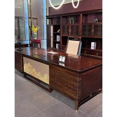 AIMIJINGLING | Custom New Chinese Style Solid Wood Office Desk