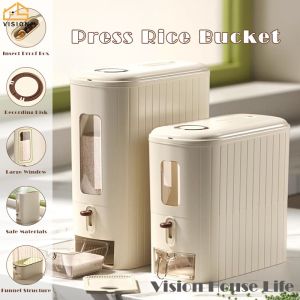 ที่มองเห็นกล่องเก็บข้าวสารเครื่องกดข้าวร่องขนาด6กก./11กก. ถังข้าวสารแบบแคบเครื่องจ่ายซีเรียลในครัวเรือนกล่องปิดผนึกกันแมลงสำหรับแป้งธัญพืช