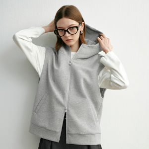 DESIGNICE | High Street College Style Hooded Vest Casual Loose Outerwear