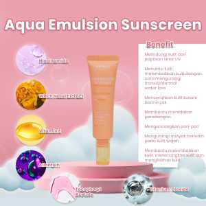 SUNSCREEN EMULSION / AQUA EMULSION SUNSCREEN BG SKIN BEAUTY GLOW FREE GIFT