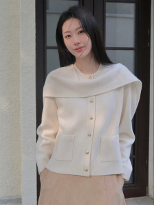 Fall 100 Australian Merino Wool High Neck H-Line Knitwear