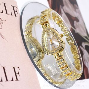 Classic Snake Shape Watch For Women Golden Silver Diamond Inlaid Bracelet Steel Band No Fade Womens Watches