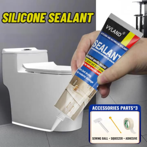 1pc Premium Silicone Sealant Kit 110g/3.88 oz Waterproof Caulk for Kitchen Bathroom RV Strong Adhesion Shrink & Crack Resistant White Includes Accessories Parts 3