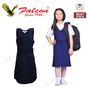 Falcon Primary School Girl Pinafore Side Zip Wrinkle Free🔥Ready Stock🔥Baju Biru Perempuan Sekolah Rendah Koshibo 小学女生免烫吊裙