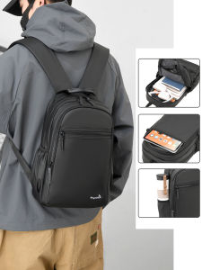 Small Casual Mens Backpack Fashionable Commuter Business Short Trip Traveler Simple Design University Student Laptop Bag