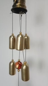 กระดิ่งลม ทรงระฆัง (แท่งทองโลหะ 7 ลูก) โมบายตกแต่งบ้าน ตกแต่งสวน โมบายกระดิ่ง กระดิ่ง โมบายดนตรี ระฆัง โมบาย