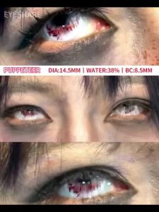 EyeShare | EYESHARE 1 Pair Crazy Lenses Black Lenses for Halloween Cosplay Eye Contacts White Lenses Anime Red Eye Lens Halloween Lenses
