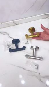 Stainless steel double clothes hook kitchen and bathroom towel hook creative door hook