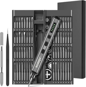 68-in-1 Precision Wireless Electric Screwdriver Set 5 Adjustable Torque Modes Fast Charging Hardened S2 Magnetic Screwdriver Bits Multifunctional Mini Repair Tool Kit for iPhone Laptop Smart Watch PC Game Console & Camera
