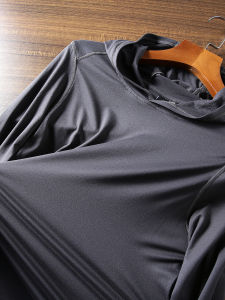 Sporty Long Sleeve Hoodie T-Shirt for Men Quick Dry Fitness Cycling Autumn Fashion Urban Standard Fit Pure Color Casual Wear