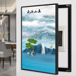 Modern Minimalist Electric Meter Box Cover Decorative Painting Vertical Style No-Punching Required European Hanging Artwork