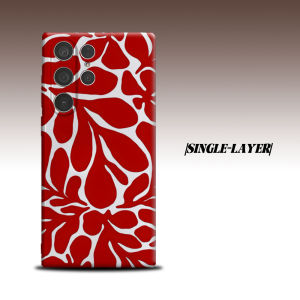 red matisse flower For Samsung Galaxy S26 S25 S24 A56 A36 Dual Layer Luxury Fashion Full Lens Protective Case