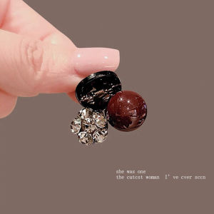 Red Bead Hair Claw Small Fringe Hair Accessory Elegant Hairpin Sweet Style  out New 2025 Hair Clip Fashionable Hair Accessories