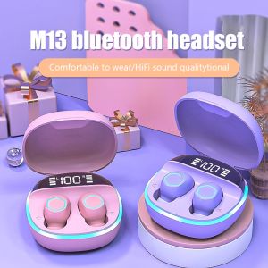 M13 Macaron Tws Bluetooth Earphone with Microphone LED Power Display Hifi Stereo Wireless Earphone Waterproof Sport Earphone Bluetooth Headset