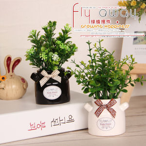 Flower Bonsai Stocking Flower Green Plant Bonsai Small Ornaments Fake/Artificial Flower Living Room Decoration Restaurant and Tea Table Plant Ornaments