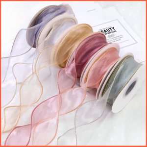 9M Gift Ribbon Fish -Tail Fold Gauze And Ribbon Birthday Cake Decorative Edge Baking Packaging Gift Gauze Ribbon