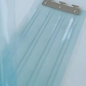 JuJu mall Yellow and translucency blue PVC plastic curtain 1.8mm x 180mm x 40m ribbed locker/freezer/freezer