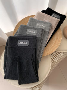 Womens Cotton Base Layer Pants Thin High Waist Vertical Stripe Slimming Elastic Autumn New Style Nine Points Small Foot Pants