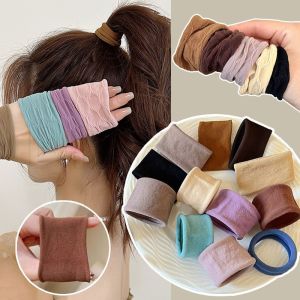 5 cái độ đàn hồi cao liền mạch rộng dây buộc tóc phong cách Hàn Quốc khăn mềm Dây Buộc Tóc traceless buộc tóc đuôi ngựa bờm tóc morandi dây buộc tóc cao su cho nữ phụ nữ