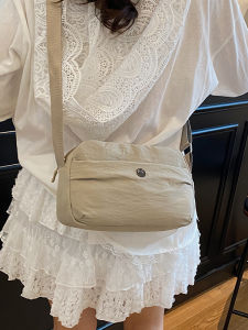 Túi Đeo Chéo Vải Nylon Nhẹ Thời Trang Hàn Quốc Thường Ngày Cho Nữ Túi Đeo Vai Đơn Màu Trơn Nhỏ Cho Học Sinh Túi Vuông Nhỏ