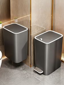 MEIZHUFU | Pedal Operated Narrow Opening Household Trash Can Large