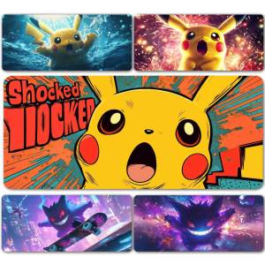Bandai | Pokemon Snorlax Gaming Mouse Pad Large Desk Mat 2MM Stitched Edge Keyboard Pad Non Slip Rubber Base Office Table Mat