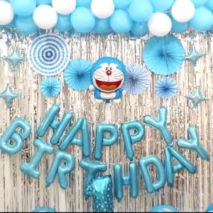 ชุดลูกโป่งฟอยล์ Happy Birthday ขนาด 16 นิ้ว ของ 13 ตัว สำหรับปากเป่า วันเกิด และตัวอักษร HBD