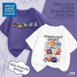 JEANSWEST SPORT | Sport Breathable Childrens Short Sleeve Cotton T Shirt Thin
