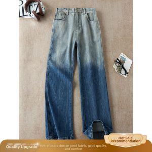 ZHUOCAN | American Lightning Stripe Gradient Design Summer Mens Jeans