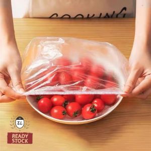 100pcs Disposable Food Plastic Film🔥Ready Stock🔥Waterproof Cover Wrap Penutup Makanan 一次性食物保鲜套
