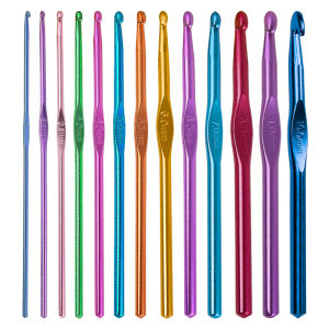 High-End Aluminum Hook Needle Set for Handmade DIY Crocheting Metal Yarn Hooks Full Home Textile Sewing Tools Kit