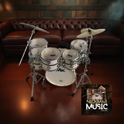 MK Professional 7pc BIRCH Drum Set with hardwares and Cymbals ICE GRAY FINISH 2026