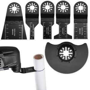 6PCS High Carbon Steel Oscillating Saw Blades Durable Multitool Blades for Metal Wood Nails Plunge & Flush Cut Universal Fit