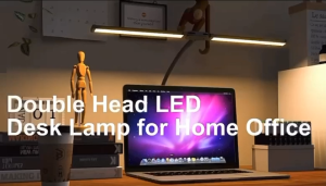 24W LED Desk Lamp Study Table Lamp Double Head Desk Light 10 Brightness Dimmable