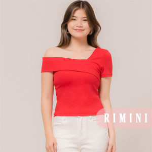 RIMINI - Atasan Wanita Blouse Casual Kekinian XS-XL - Malka Asymmetrical Off Shoulder 5225075-2