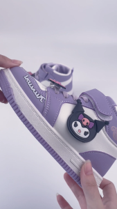 JUSTSL 2025 Summer Black Rice Board Shoes Melody Princess Shoes Childrens Cute Leather Sports Shoes