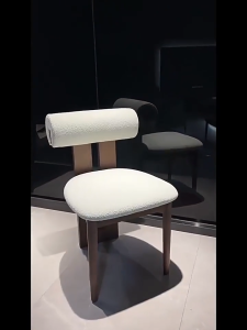 โมเดิร์นสไตล์  เก้าอี้ เก้าอี้ทานข้าว เก้าอี้ไม้ รูปร่างฮิปโป วัสดุขนแกะ นุ่มสุด พร้อมส่ง