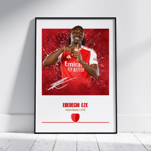 Eberechi Eze Arsenal Fan Wall Art -Ideal for Arsenal Supporters Football Enthusiasts or Anyone Who Loves Sporty Motivational