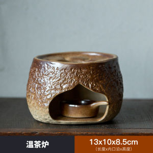 Small Chinese Style Raku Tea Pot Heater Wax Candle Warmer Tea Table Ceramic Glazed Tea Stove Home Use Tea Brewing Device