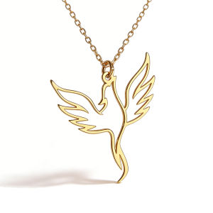 Stainless Steel Phoenix Necklace Sacred Bird Pendant Necklaces Exquisite Phoenix Jewelry Gift For Women